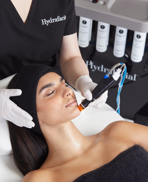 HydraFacial treatment in progress at Etica Clinic London