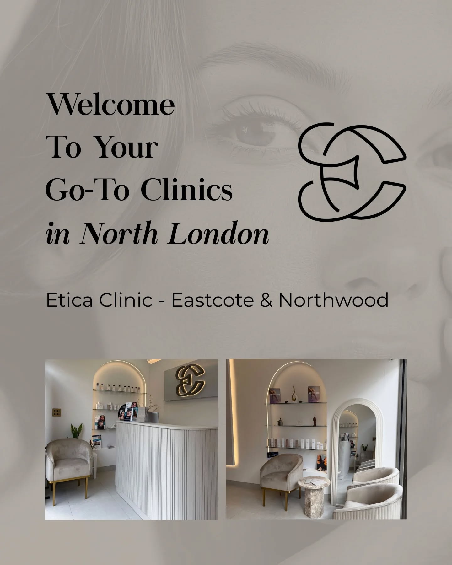We're here to help you feel confident in your skin 🤎 Whether you’re looking to enhance your natural beauty or address specific skin concerns, our expert team is here to help.

Welcome to your go-to clinics in North West London: premium advanced skin and laser treatments, combining medical-grade technology with a results-driven approach to deliver safe, effective, and tailored solutions.

A team you can trust. Expert care. State-of-the-art clinics.

We can't wait to see you.