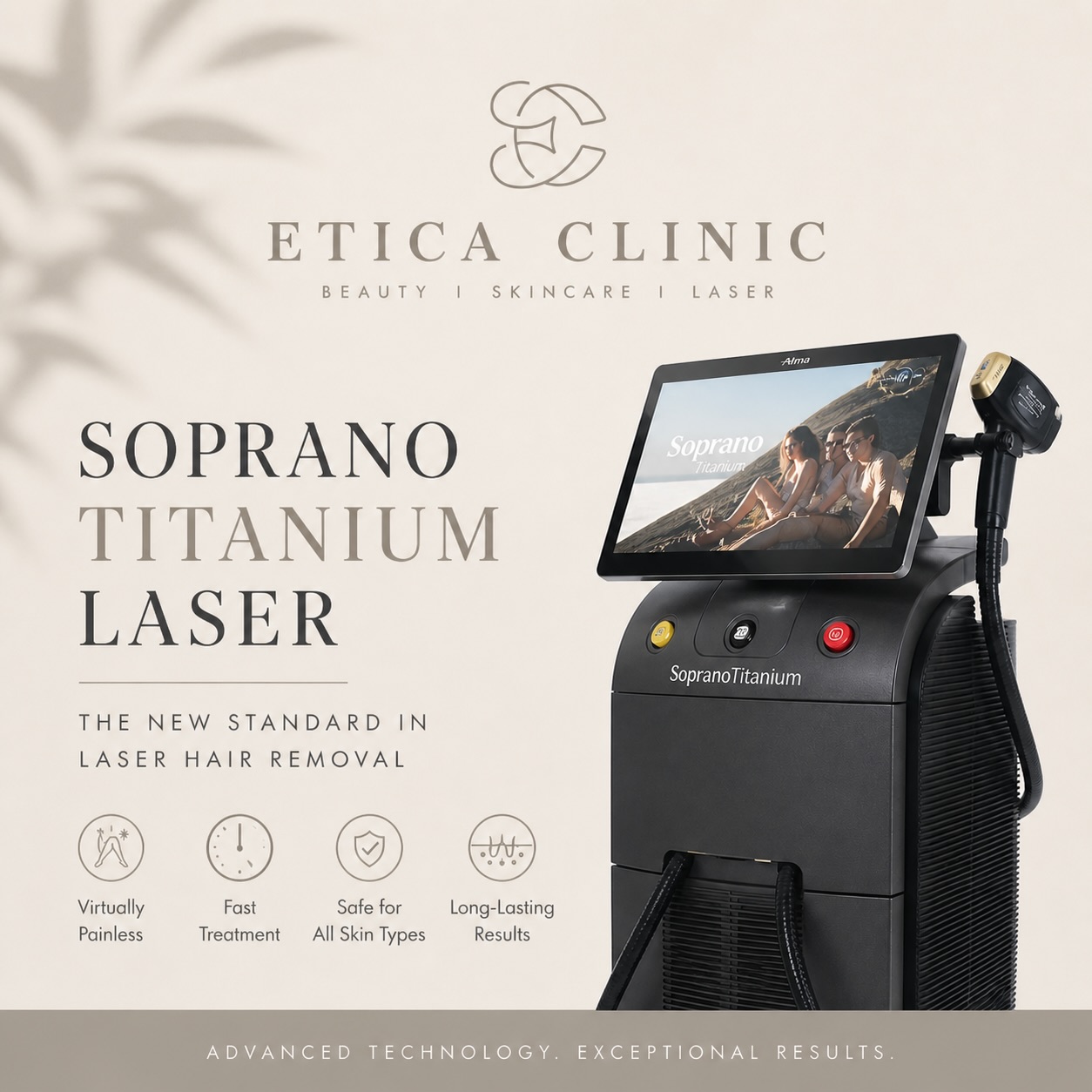 ✨Smooth skin. Zero stress. Real results.✨

Discover the new standard in laser hair removal with Soprano Titanium at Etica Clinic — designed for comfort, speed, and long-lasting results on all skin types.

At Etica Clinic, we specialise in advanced laser treatments, using industry-leading technology combined with highly experienced practitioners to deliver safe, effective, and consistent results.
Your comfort, hygiene, and care are always our top priority.

Say goodbye to painful treatments and hello to a virtually painless experience with advanced cooling technology.

✨ Limited Time Offer: 30% OFF all packages

This is your moment to invest in yourself.

📲 WhatsApp: 07538 901233
🌐 www.eticaclinic.co.uk
📩 DM us to book your consultation

Where others offer treatments,
we deliver expertise.
Welcome to Etica Clinic.