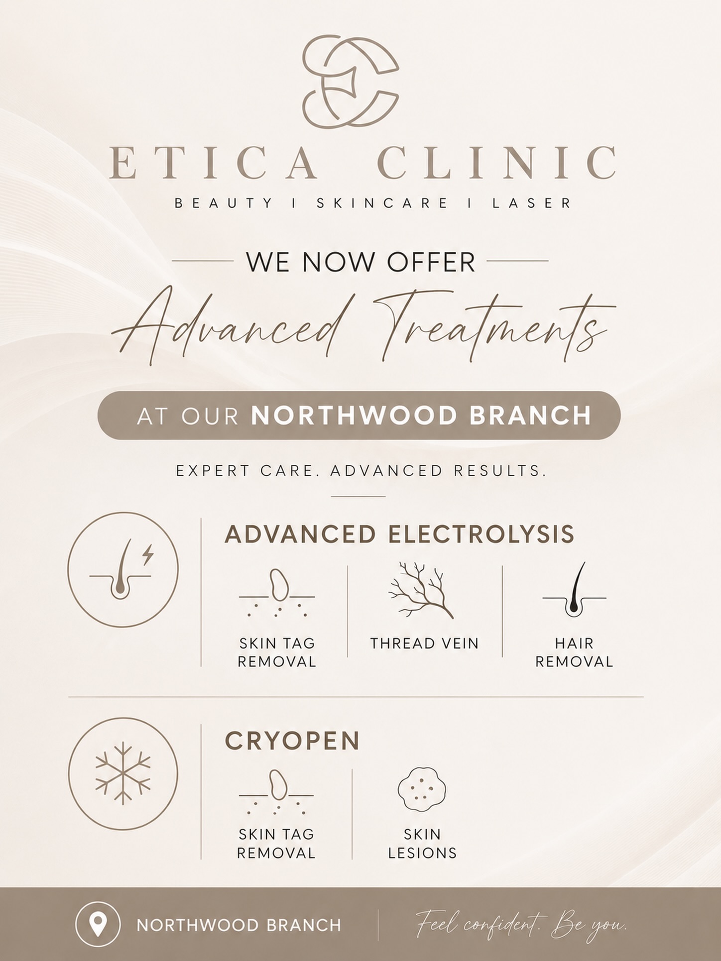 We’re excited to now offer Advanced Electrolysis & Cryopen treatments at our Northwood branch ✨
Treatments now available:
• Skin Tag Removal
• Thread Vein Removal
• Hair Removal
• Skin Lesion Removal
Professional treatments tailored to you with safe and effective results.
To book an appointment, please DM us or contact the clinic 🤍
#NorthwoodClinic #AdvancedElectrolysis #Cryopen #SkinTagRemoval #ThreadVeinRemoval HairRemoval SkinLesionRemoval LaserClinic SkinClinicUK AestheticsUK BeautyClinic Northwood SkincareClinic Electrolysis SkinCare