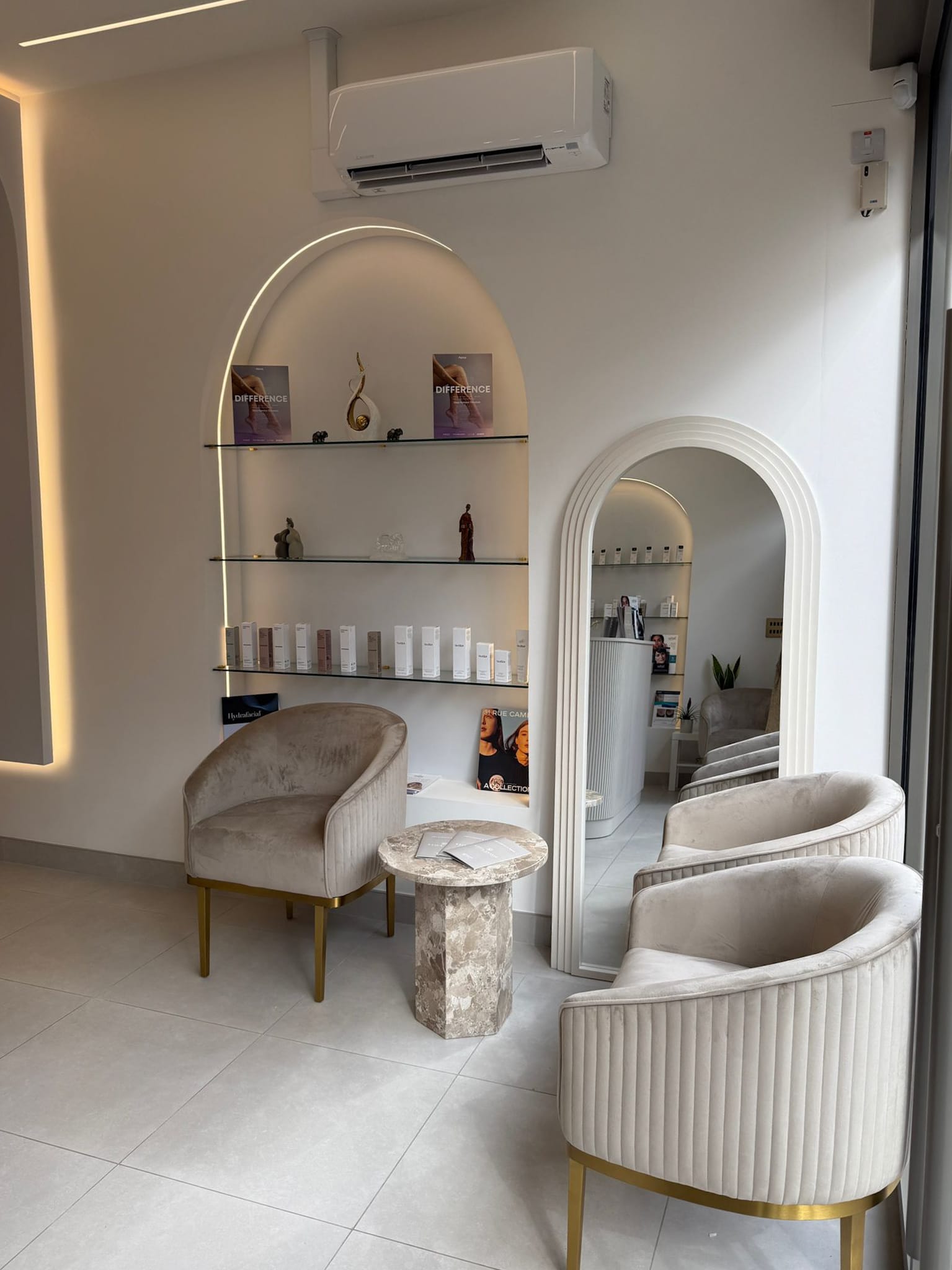 Etica Beauty Clinic Northwood location with treatment and reception area