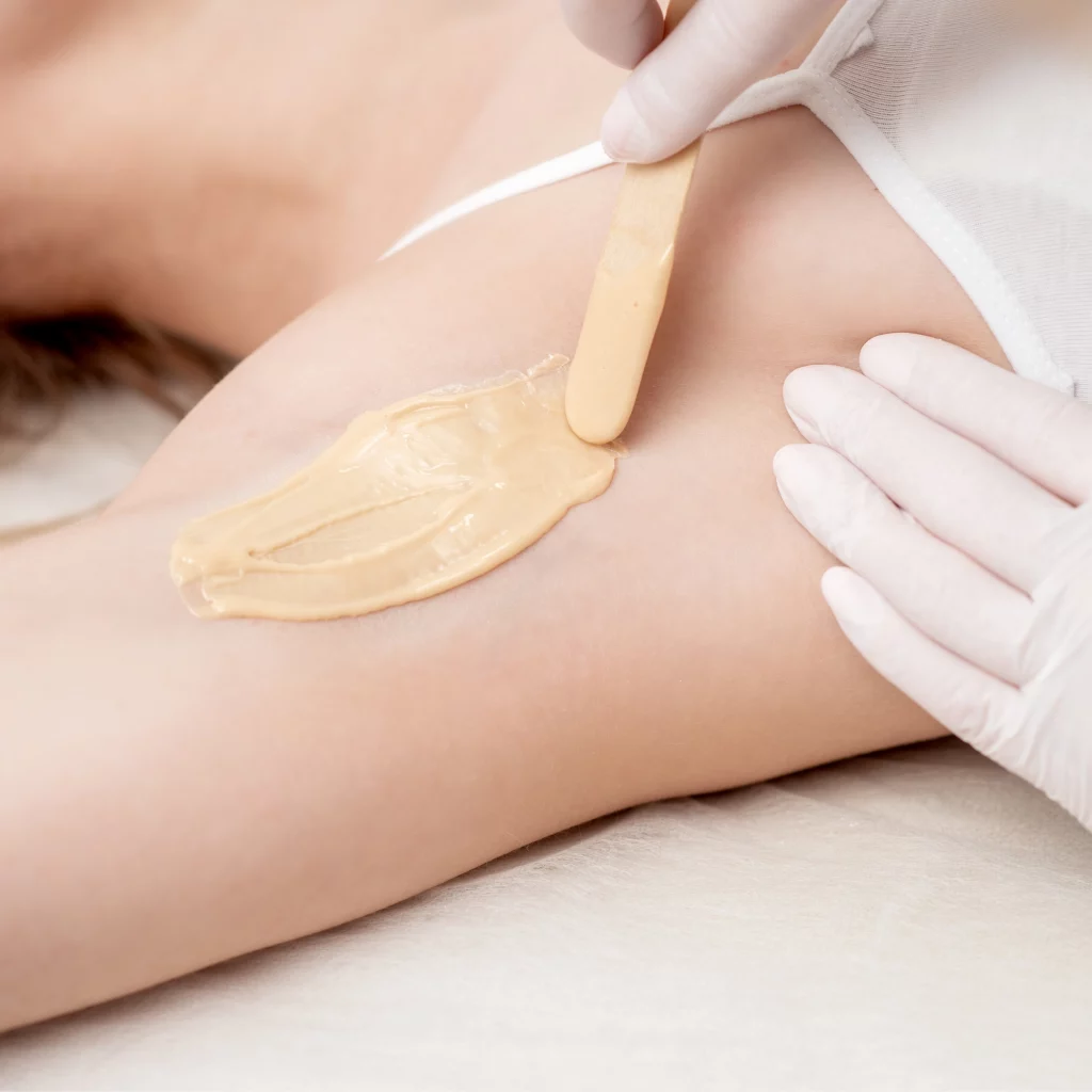 Close-up of arm waxing session at Etica Clinic London