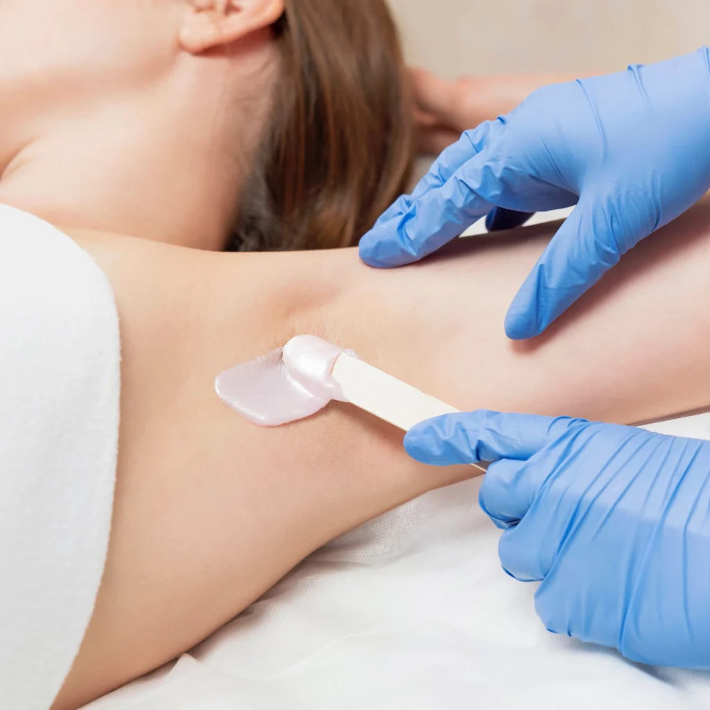 Underarm waxing treatment performed by a professional at Etica Clinic London